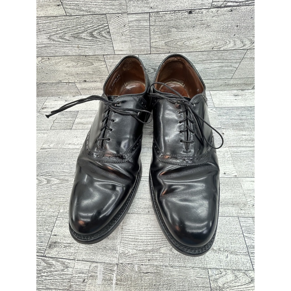 Allen Edmonds Polo Shoes Mens Size 10 Black Oxford Brogue Made USA Leather Dress
